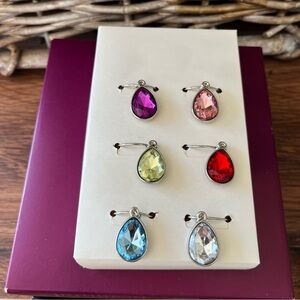 Pottery Barn jewel wine glass charms